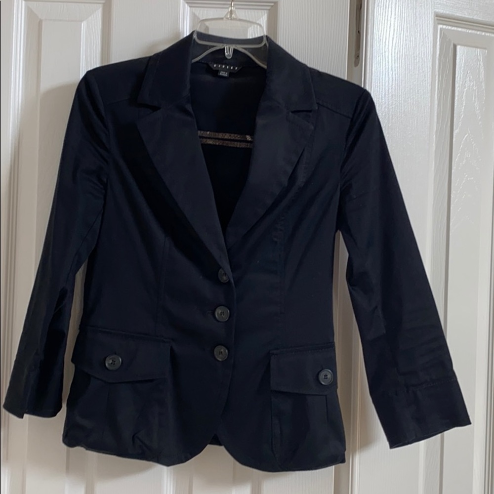 Sisley black fitted cotton blazer